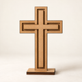Cruz de mesa en MDF — imagen conceptual de demostración